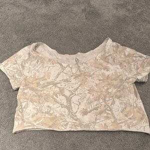 Stylish Beige Patterned Crop Top